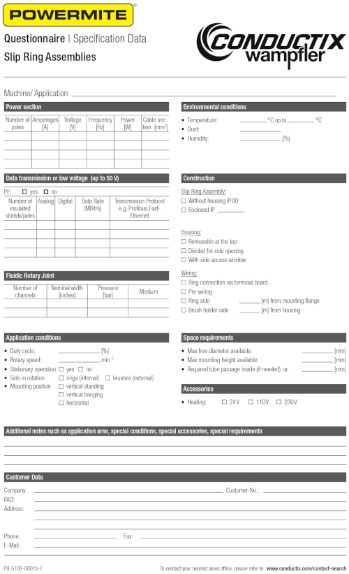 slip ring assemblies questionare